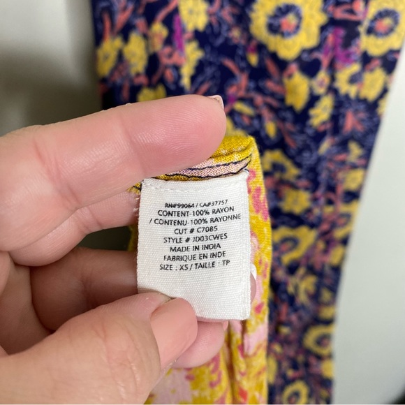 Billabong Floral Mixed Media Strappy Back Boho Maxi Dress Size XS - Picture 10 of 11